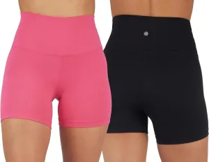 Yogalicious Lux High Waist Squat Proof Biker Short - 2 Pack 5", 7"