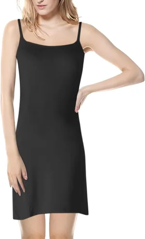 ZYXTIM Womens Casual Dress with Built-in Cups Adjustable Spaghetti Strap Cotton Comfy Sleepwear Nightdress Underwear